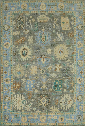 Vegetable Dye Wool Oushak Turkish Area Rug 8x10