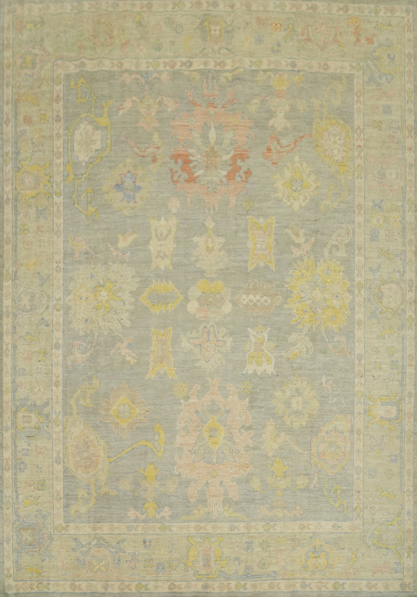 Vegetable Dye Wool Oushak Turkish Area Rug 8x10