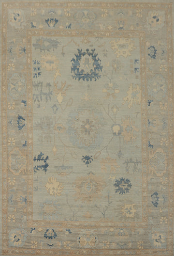 Vegetable Dye Wool Oushak Turkish Area Rug 9x12