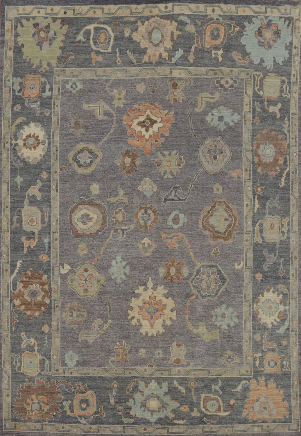 Vegetable Dye Wool Oushak Turkish Area Rug 8x10