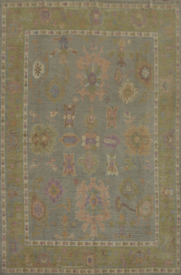 Handmade Gray Oushak Vegetable Dye Area Rug 8x10