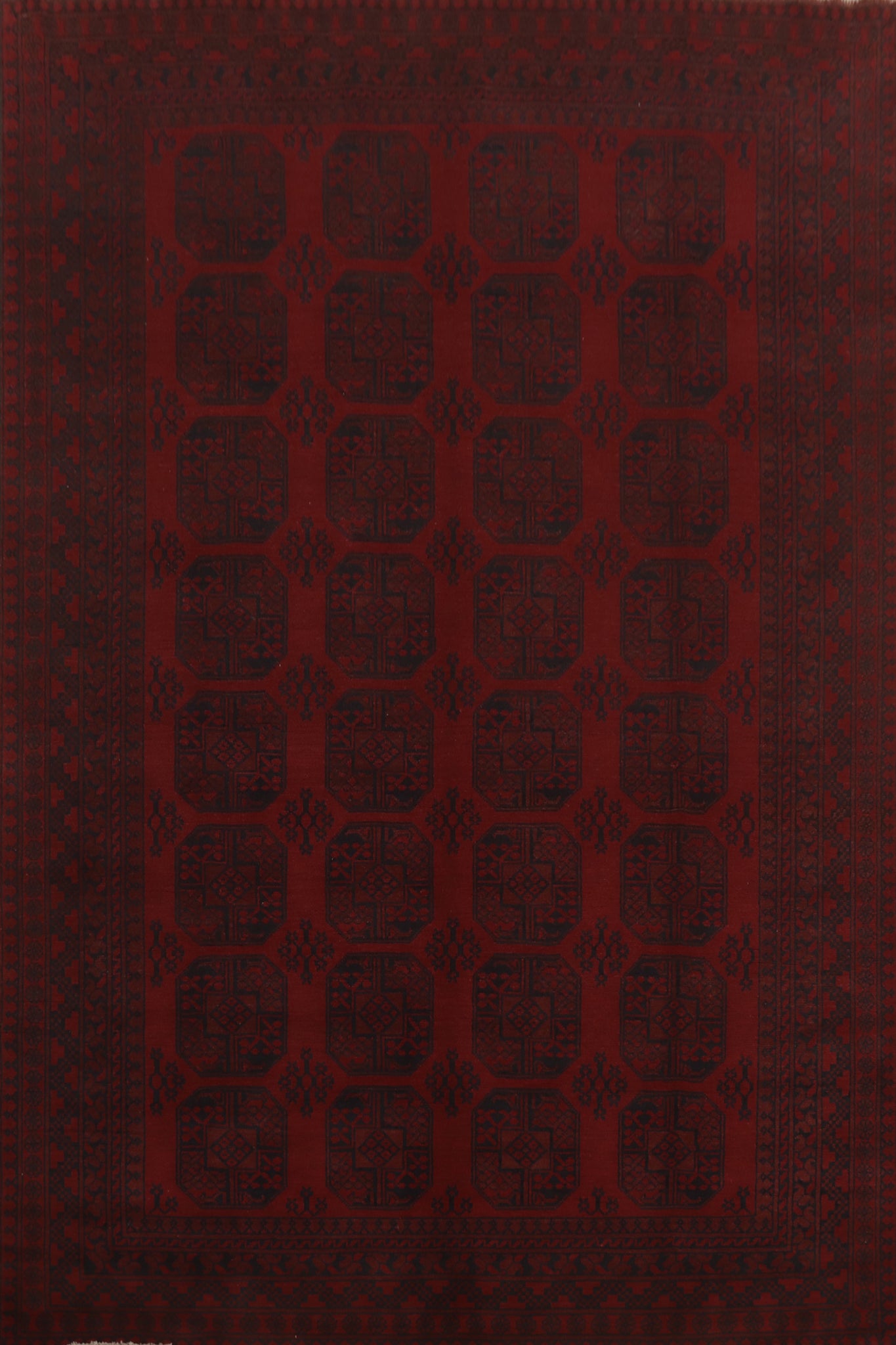 Elephant Foot Red Balouch Afghan Area Rug 8x11