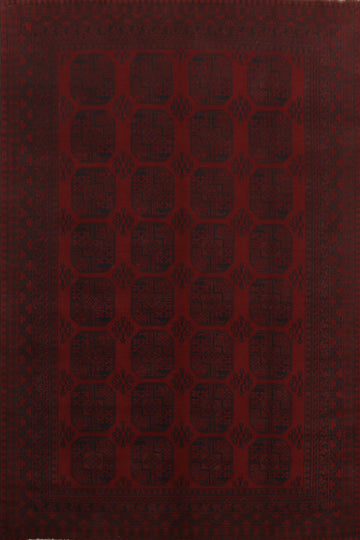 Elephant Foot Red Balouch Afghan Area Rug 8x11