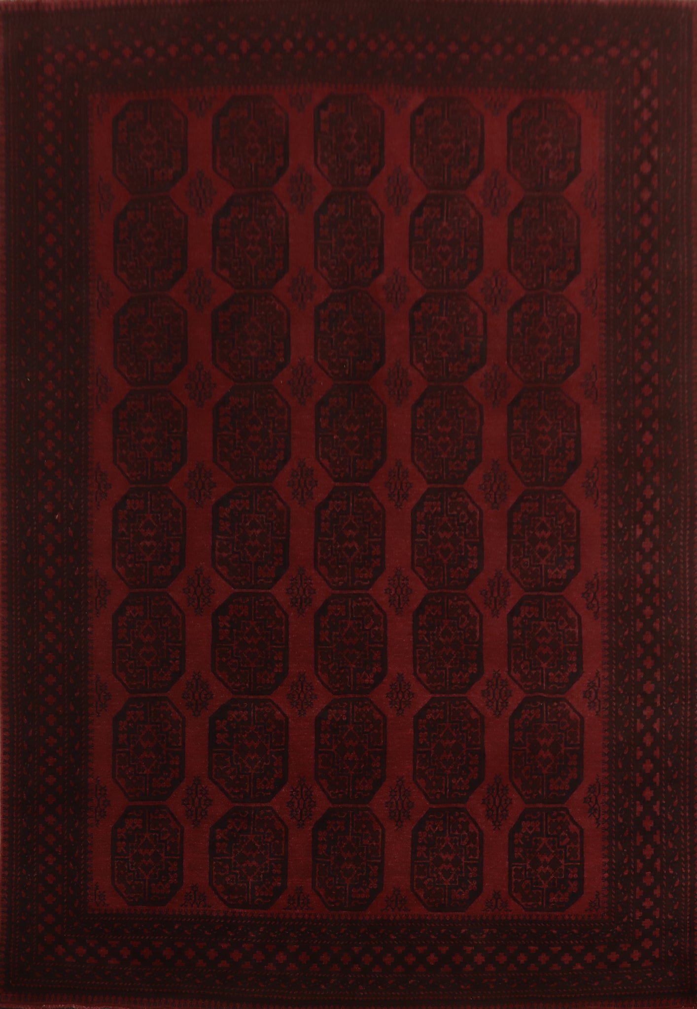 Geometric Wool Balouch Afghan Area Rug 10x13