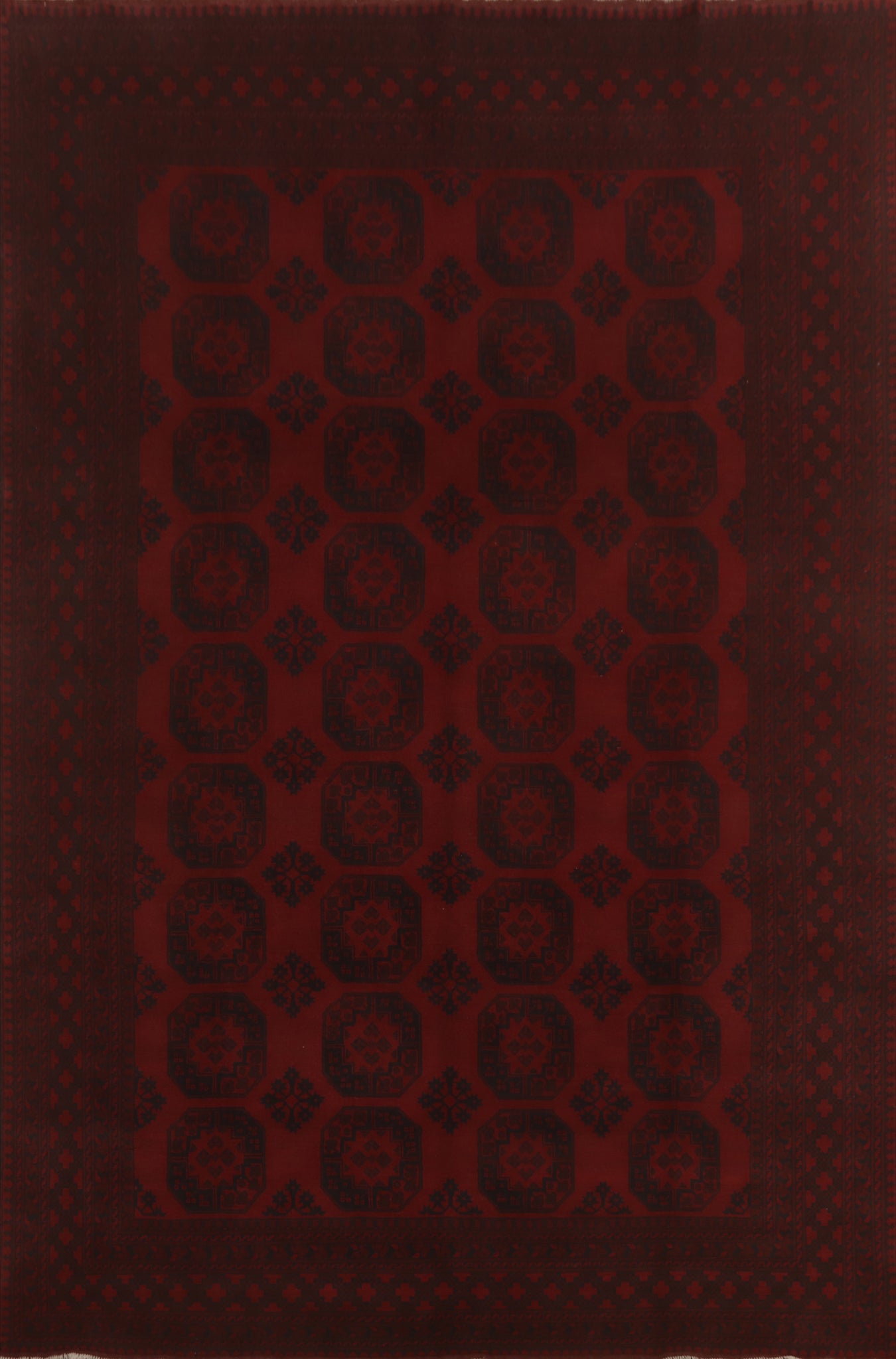 Elephant Foot Red Balouch Afghan Area Rug 10x13