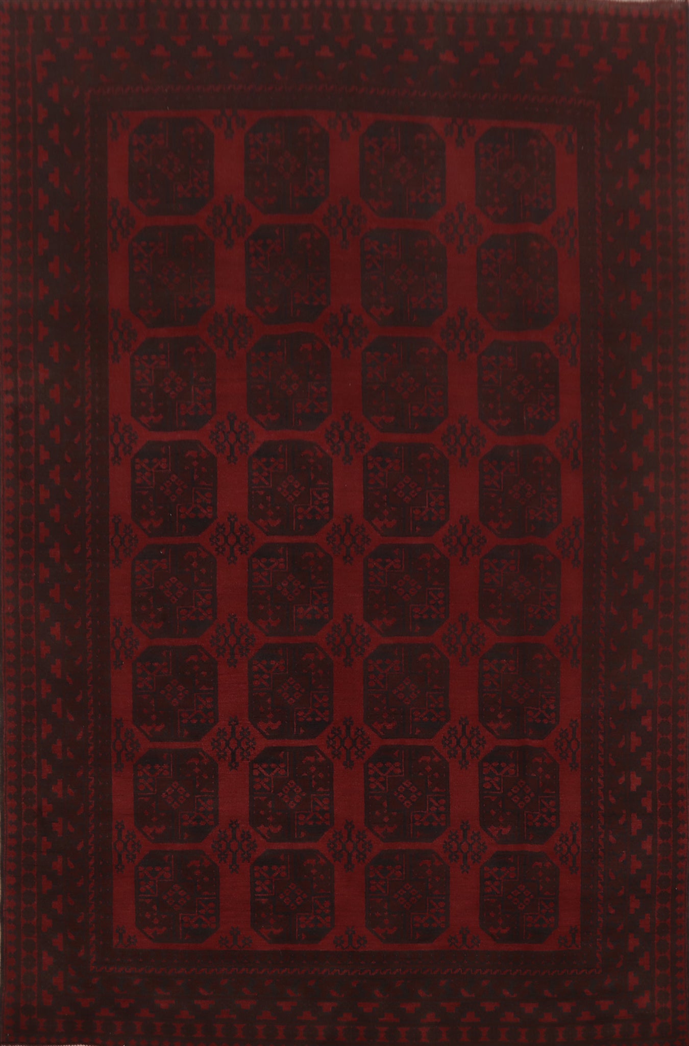 Elephant Foot Wool Balouch Afghan Area Rug 8x11