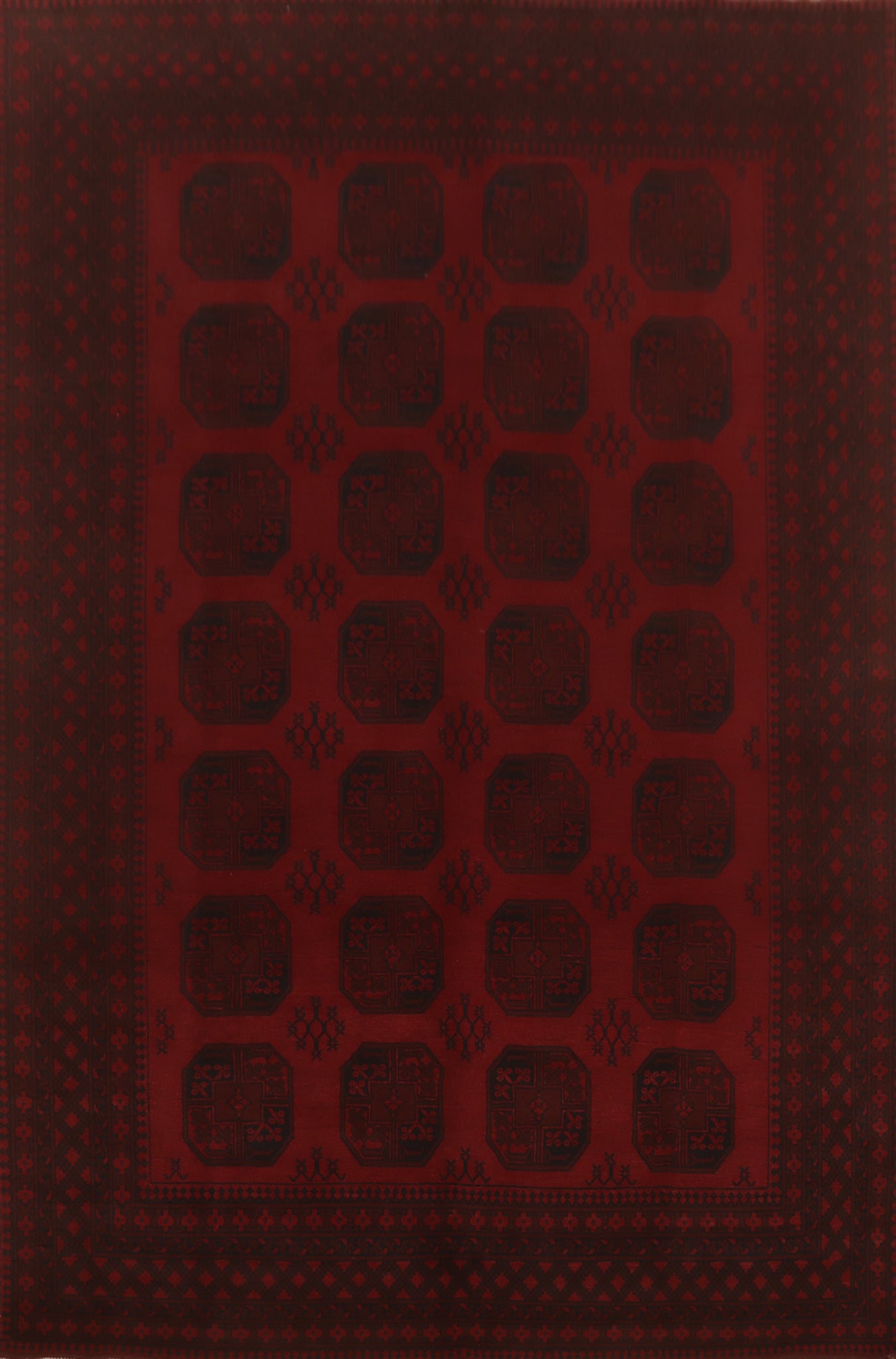 Elephant Foot Red Balouch Afghan Area Rug 8x11