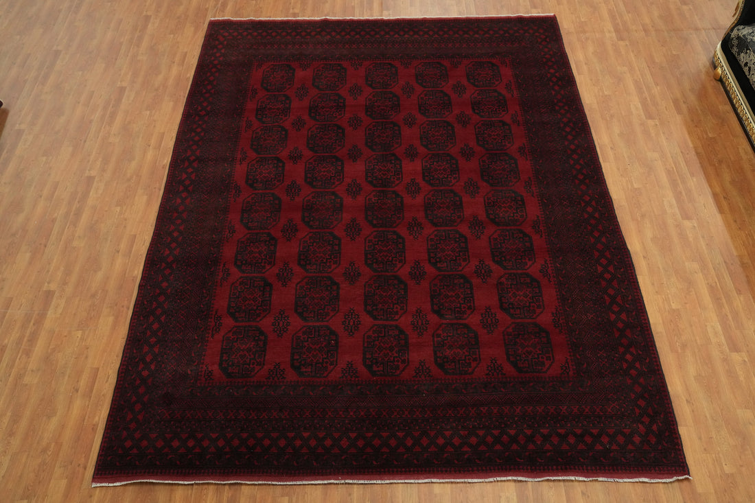Tribal Red Balouch Afghan Large Rug 10x14