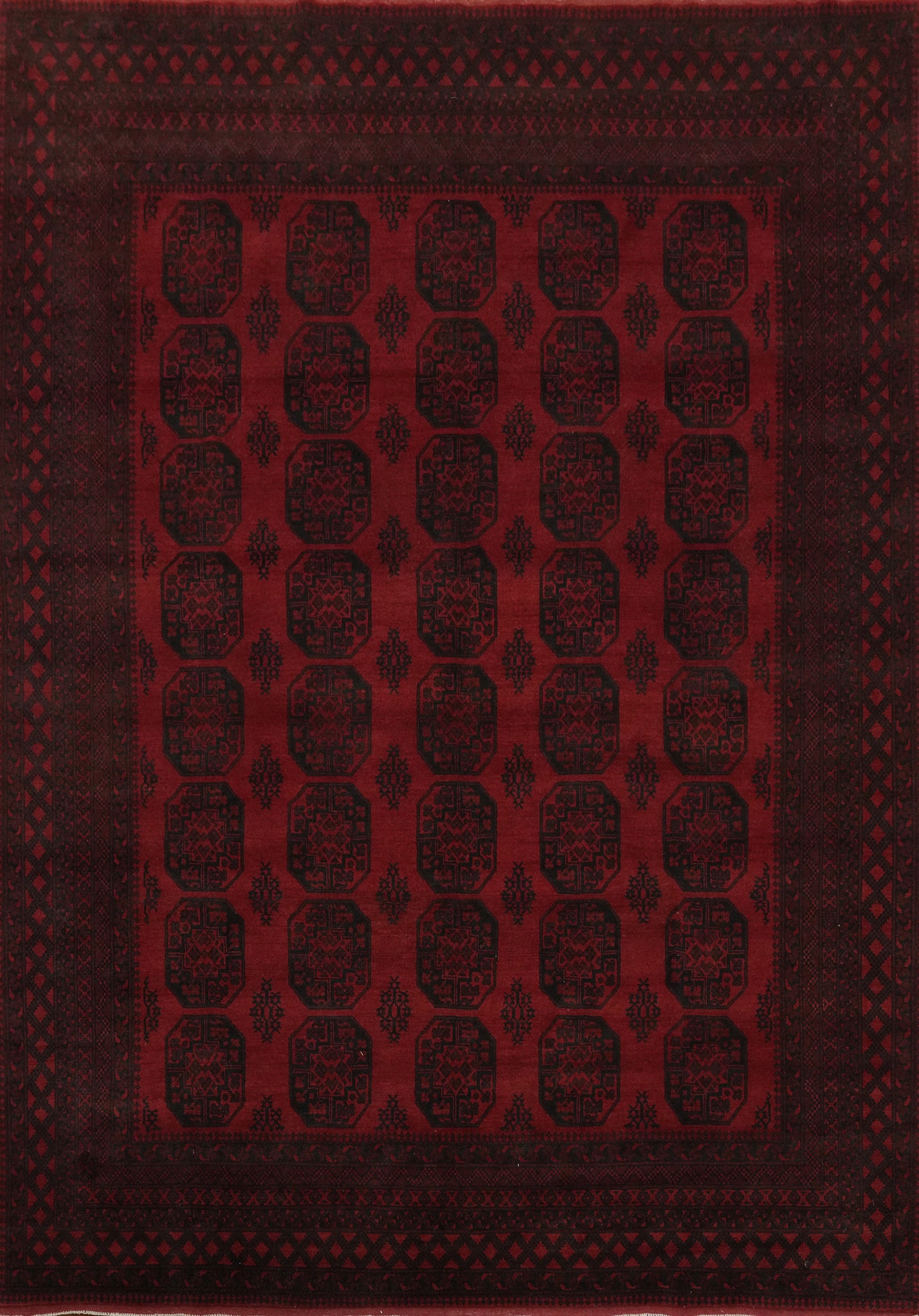 Tribal Red Balouch Afghan Large Rug 10x14