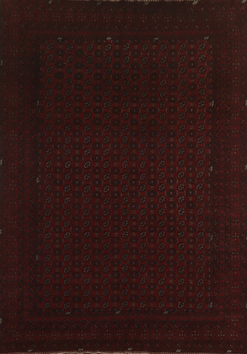 All-Over Geometric Red Balouch Afghan Area Rug 10x13