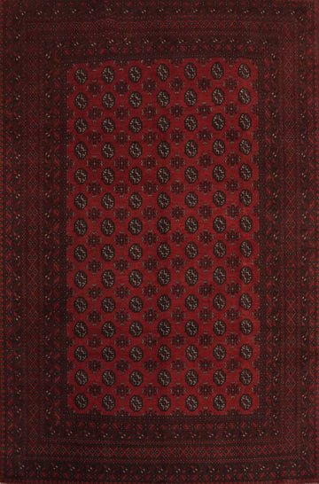 Geometric Wool Red Balouch Afghan Area Rug 8x11