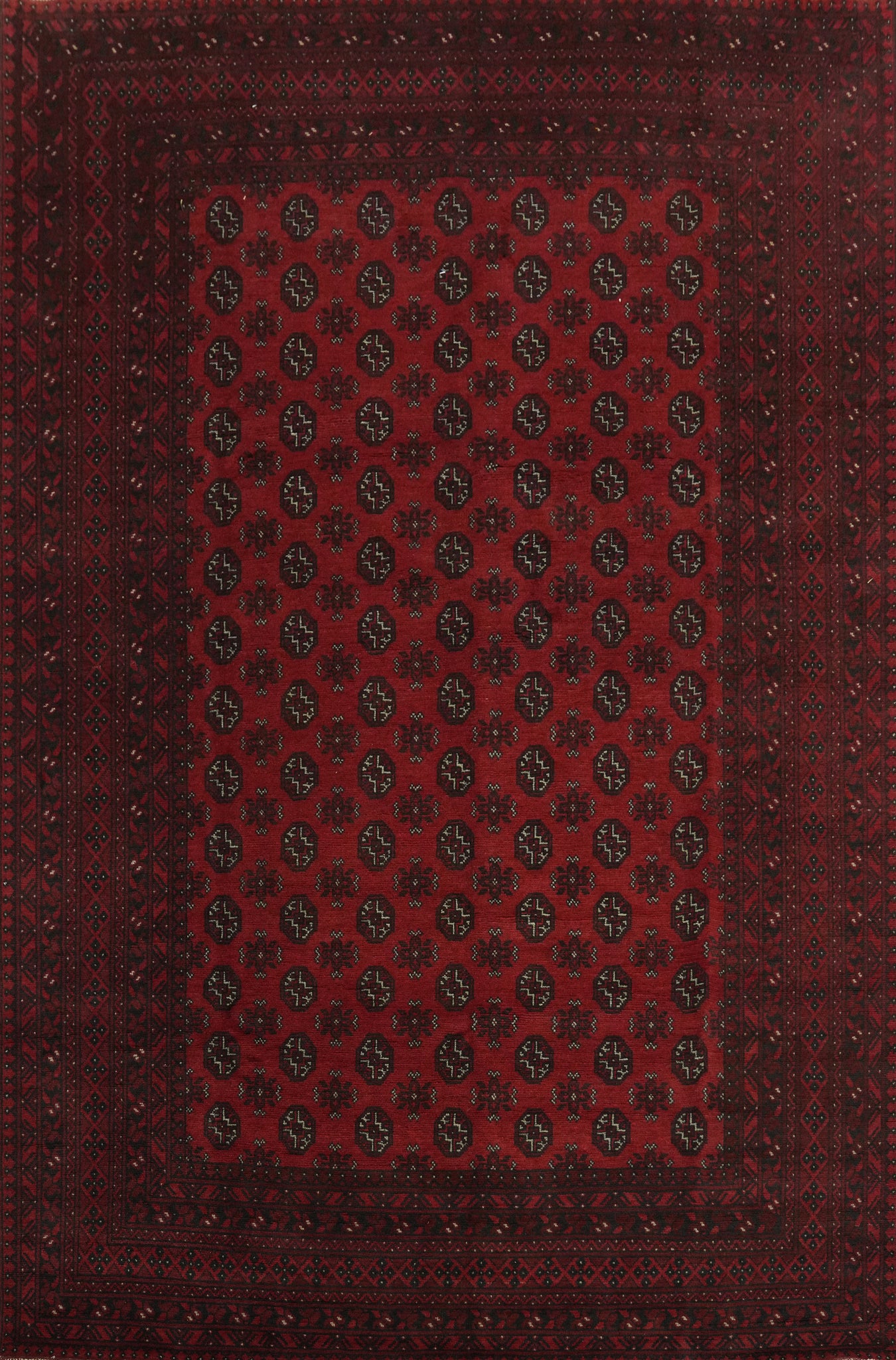 All-Over Red Wool Balouch Afghan Area Rug 8x11