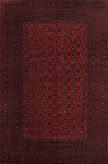 All-Over Red Wool Balouch Afghan Area Rug 8x11