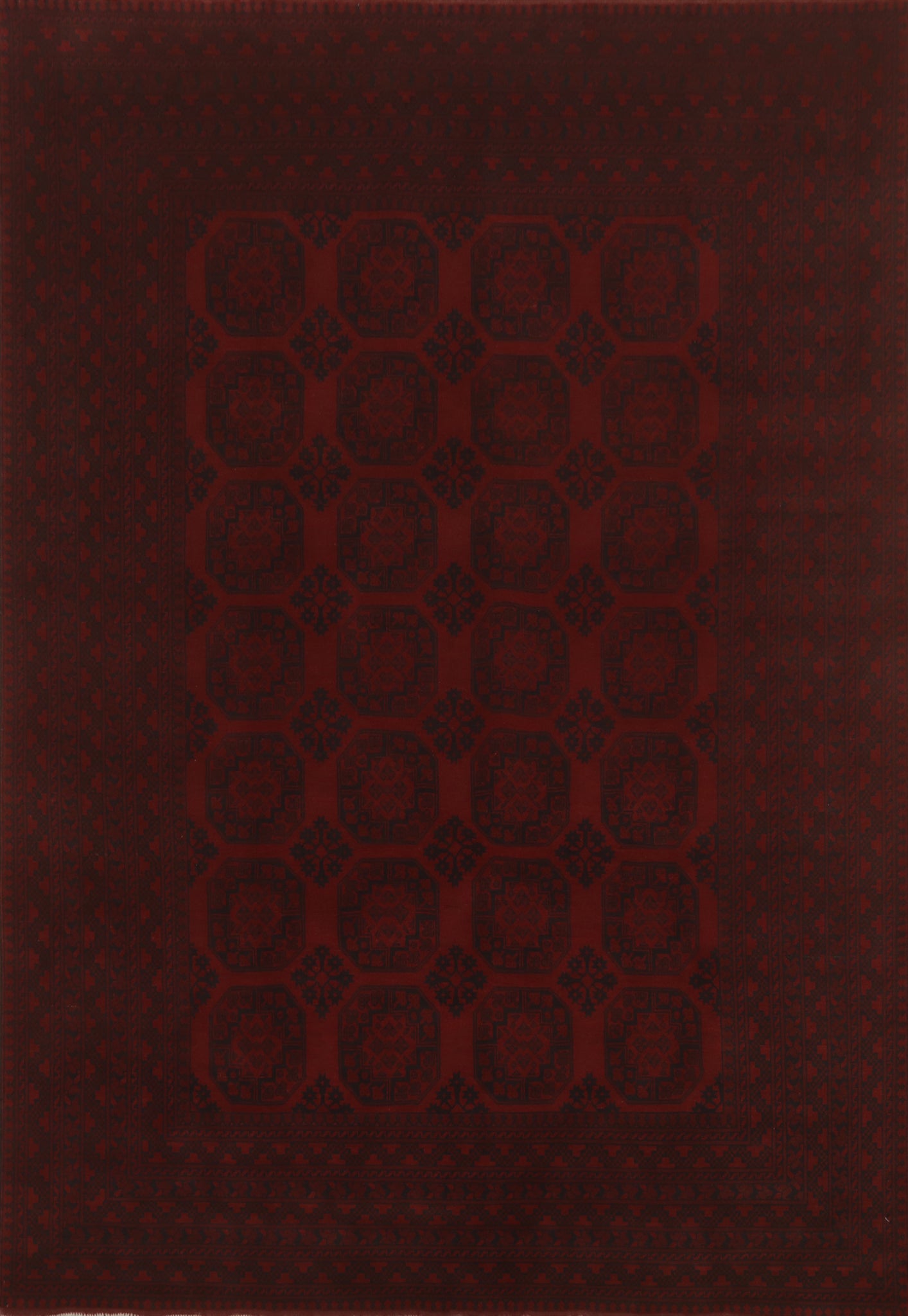 Elephant Foot Wool Red Balouch Afghan Area Rug 10x13