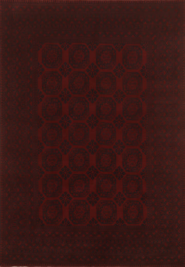 Elephant Foot Wool Red Balouch Afghan Area Rug 10x13