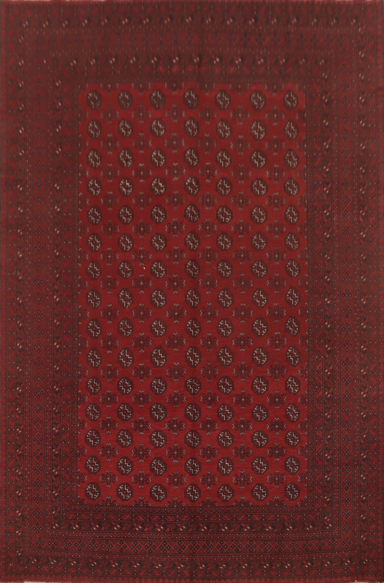 Geometric Red Balouch Afghan Area Rug 8x11