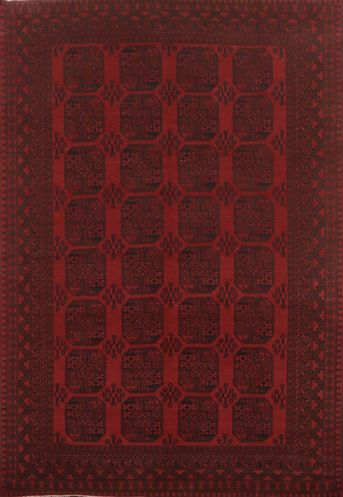 Elephant Foot Red Balouch Afghan Area Rug 8x11