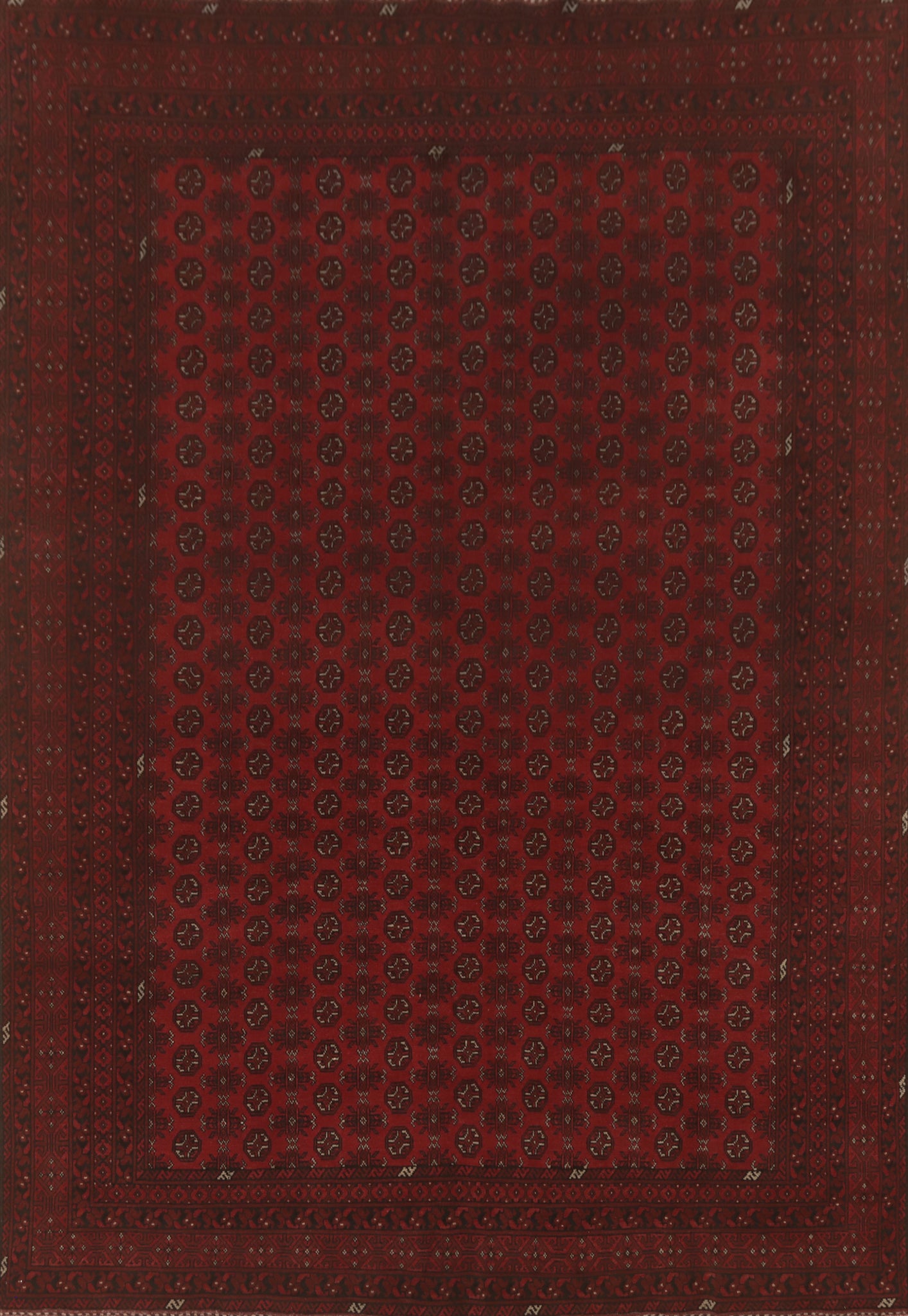 Elephant Foot Red Balouch Afghan Area Rug 10x13