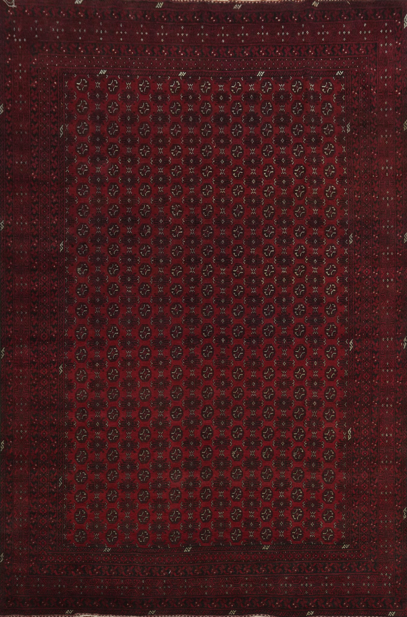 Elephant Foot Red Balouch Afghan Area Rug 10x13