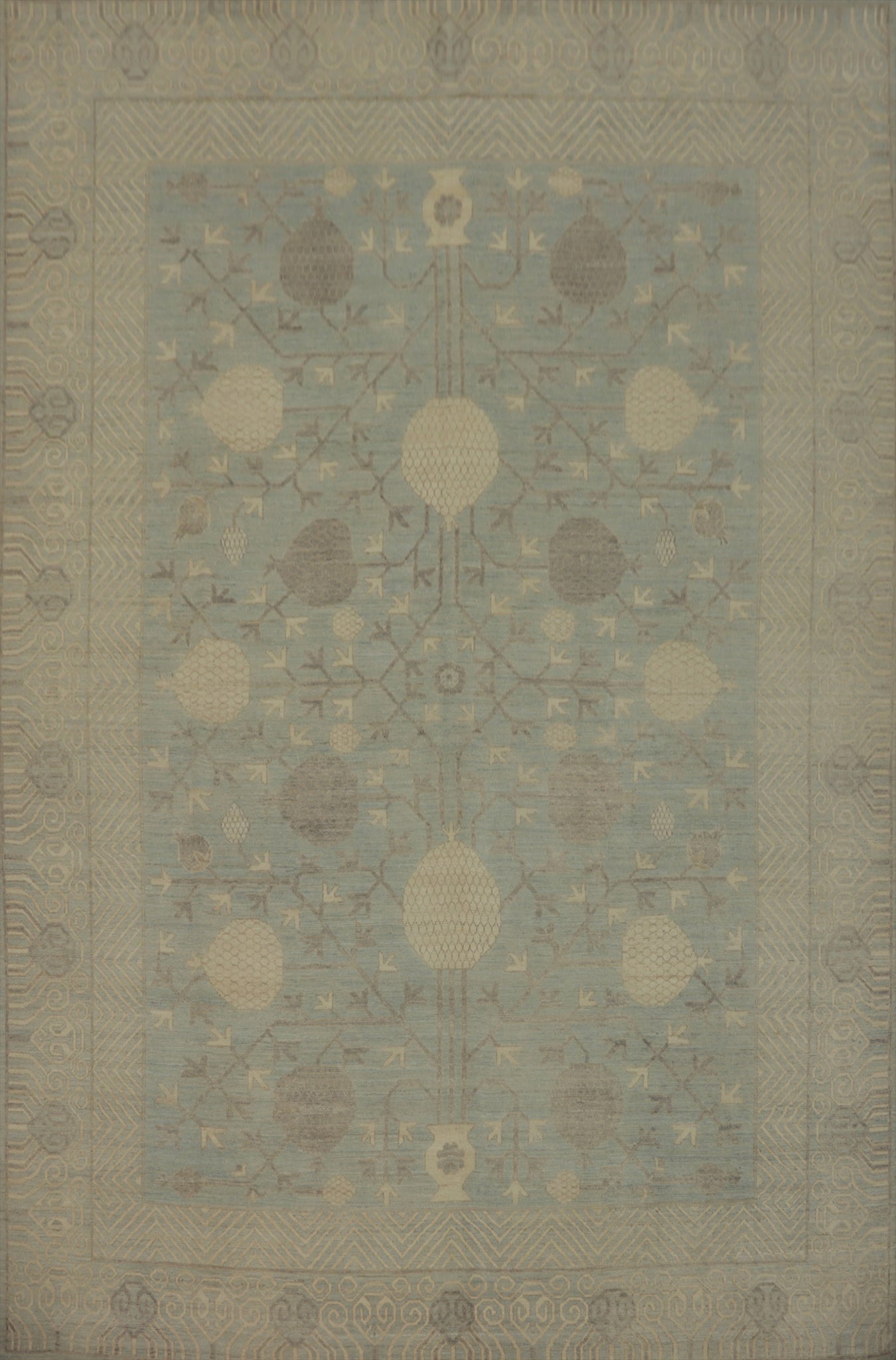Vegetable Dye Wool Oushak Turkish Area Rug 9x12