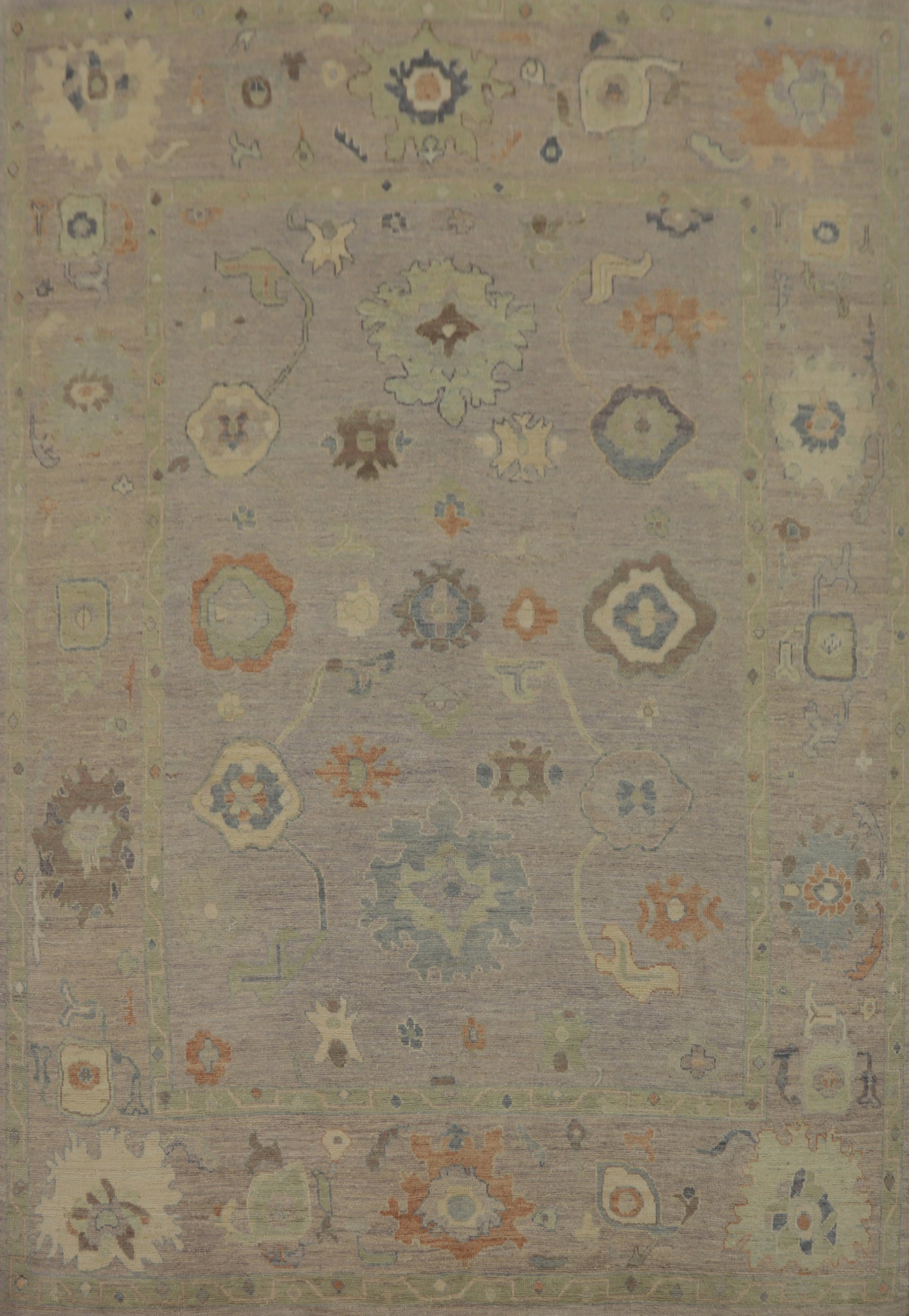 Vegetable Dye Wool Oushak Turkish Area Rug 8x10
