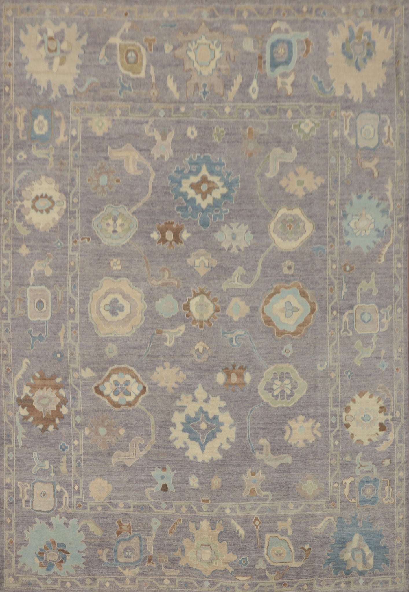 All-Over Floral Wool Oushak Vegetable Dye Area Rug 8x10