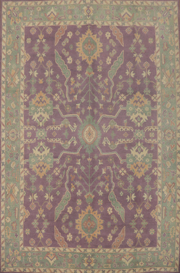Vegetable Dye Wool Oushak Turkish Area Rug 9x12