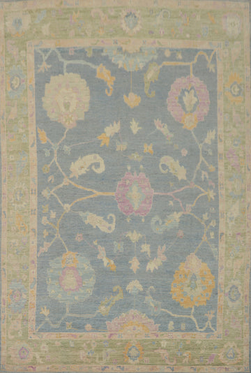 Vegetable Dye Oushak Turkish Area Rug 9x11