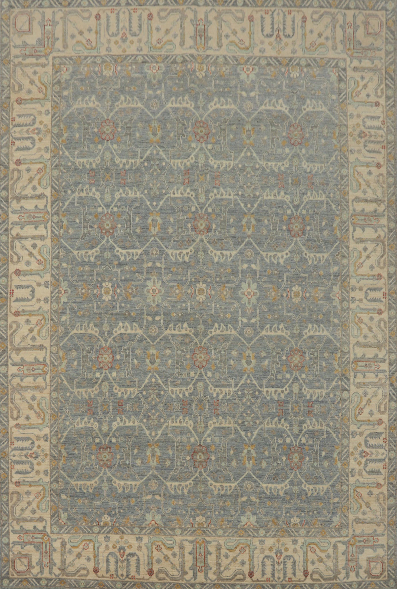 Vegetable Dye Wool Oushak Turkish Area Rug 9x11