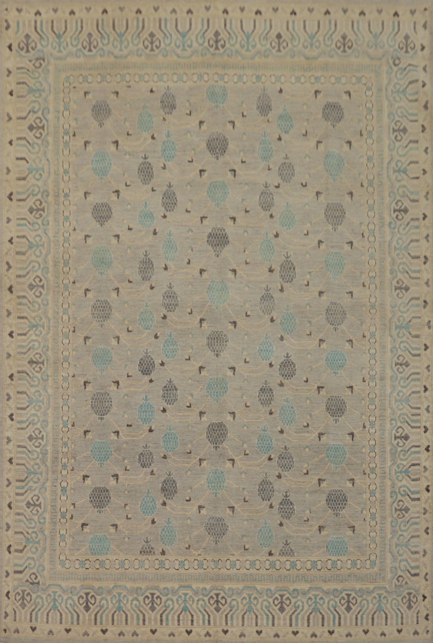 Vegetable Dye Wool Oushak Turkish Area Rug 8x10