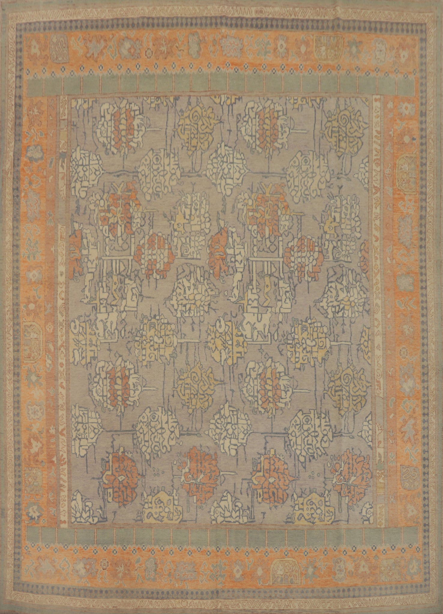 Vegetable Dye Wool Oushak Turkish Area Rug 8x10