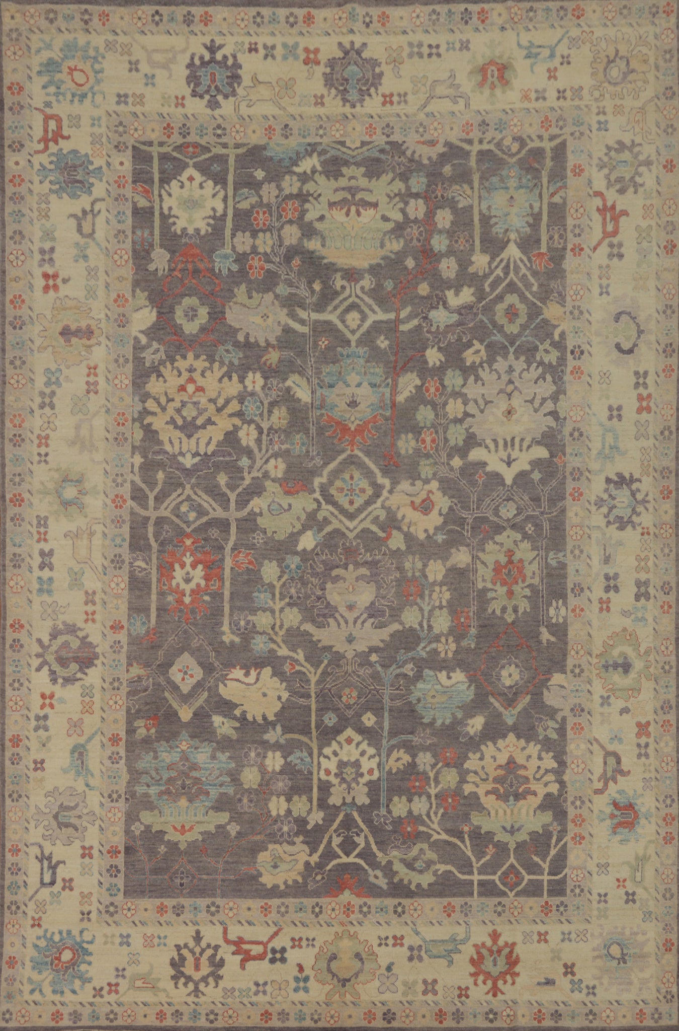 Vegetable Dye Wool Oushak Turkish Large Rug 10x14