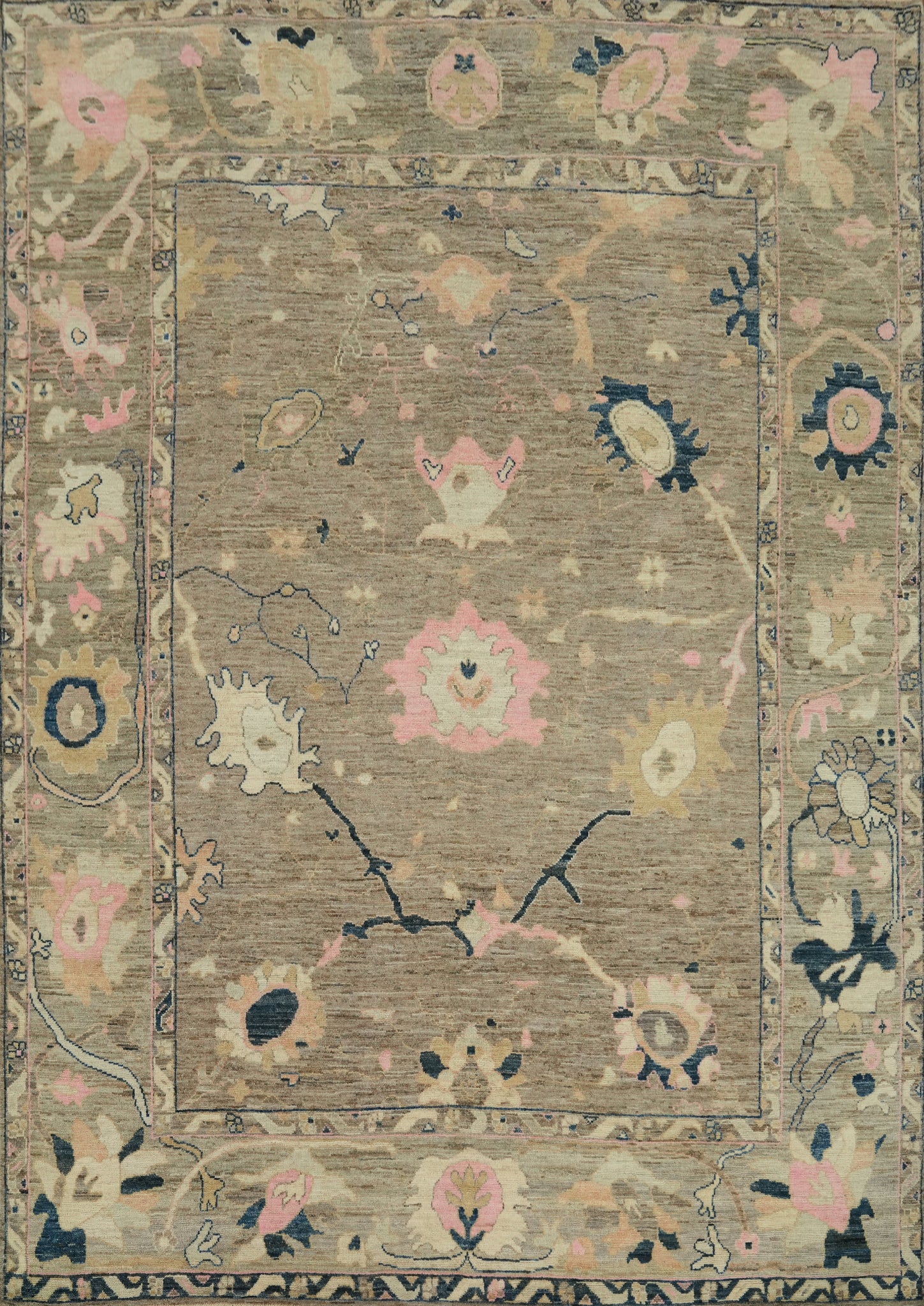 Vegetable Dye Wool Oushak Turkish Area Rug 8x10