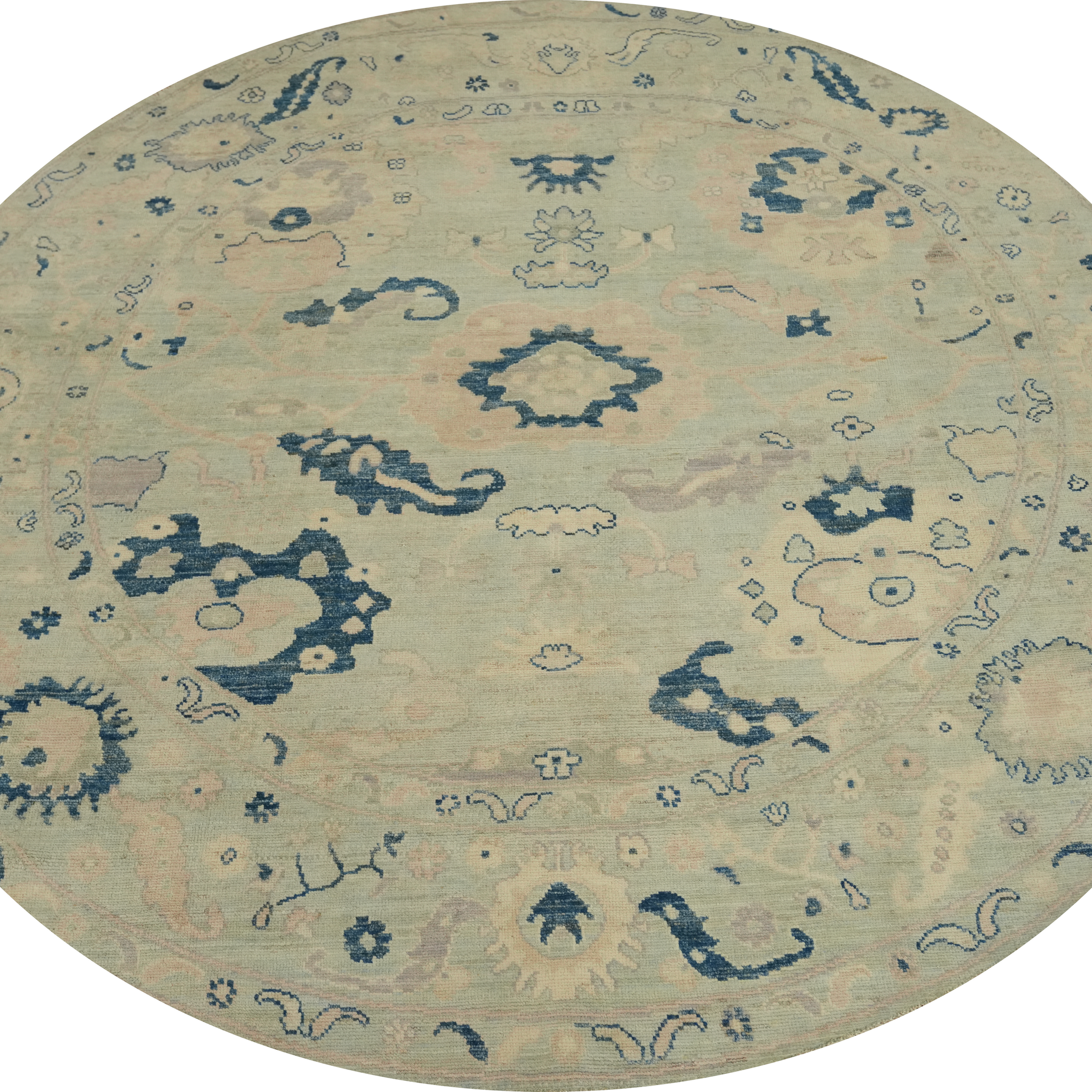 Vegetable Dye Wool Oushak Round Area Rug 8x8