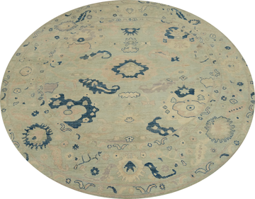 Vegetable Dye Wool Oushak Round Area Rug 8x8