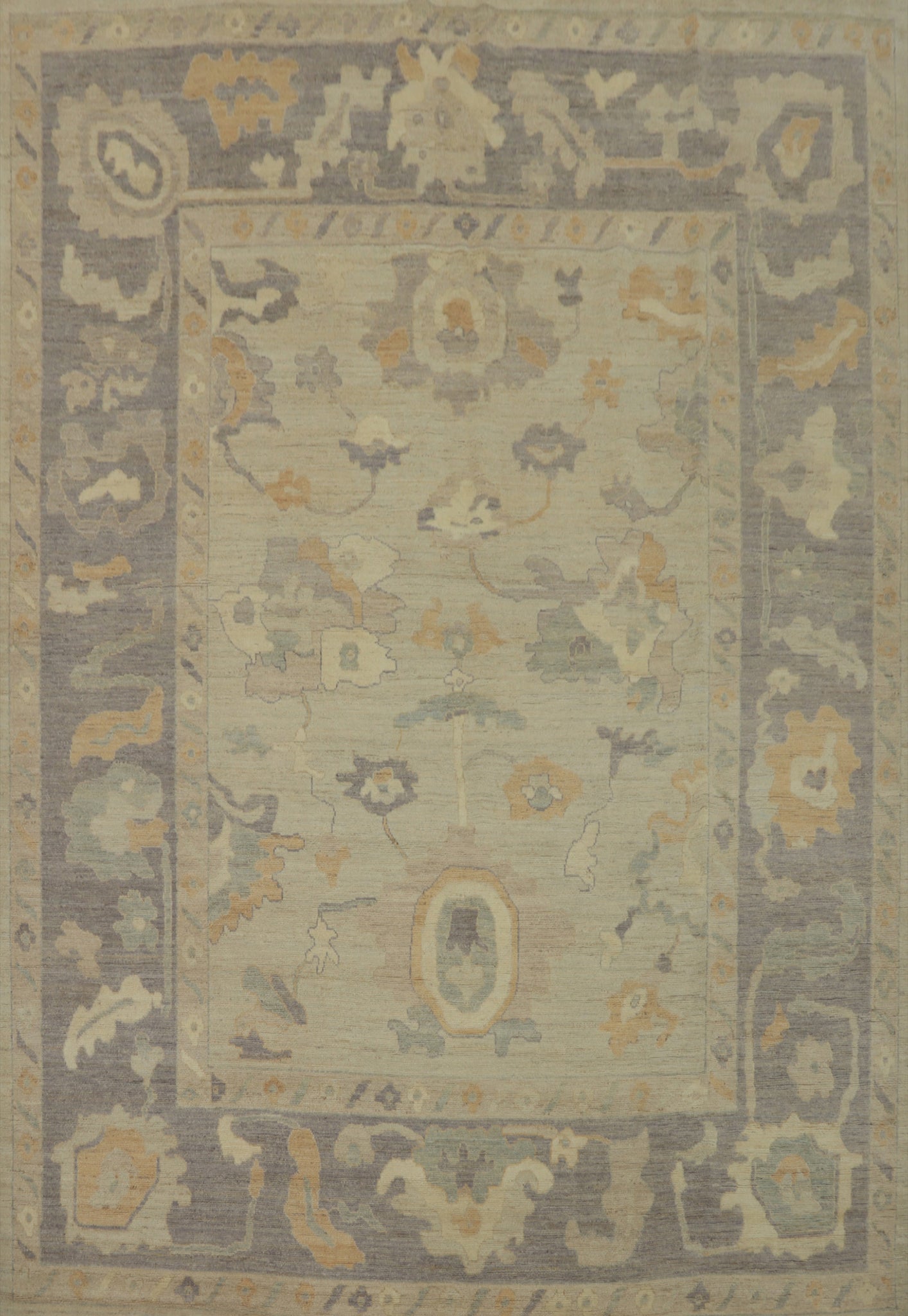 Vegetable Dye Wool Oushak Turkish Area Rug 8x10