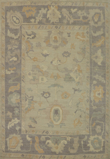 Vegetable Dye Wool Oushak Turkish Area Rug 8x10