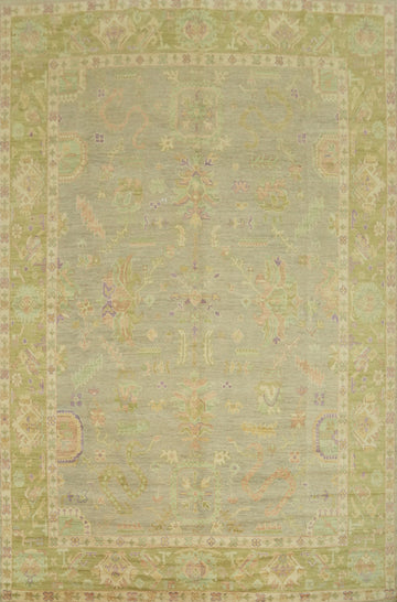 Vegetable Dye Wool Oushak Turkish Area Rug 9x12