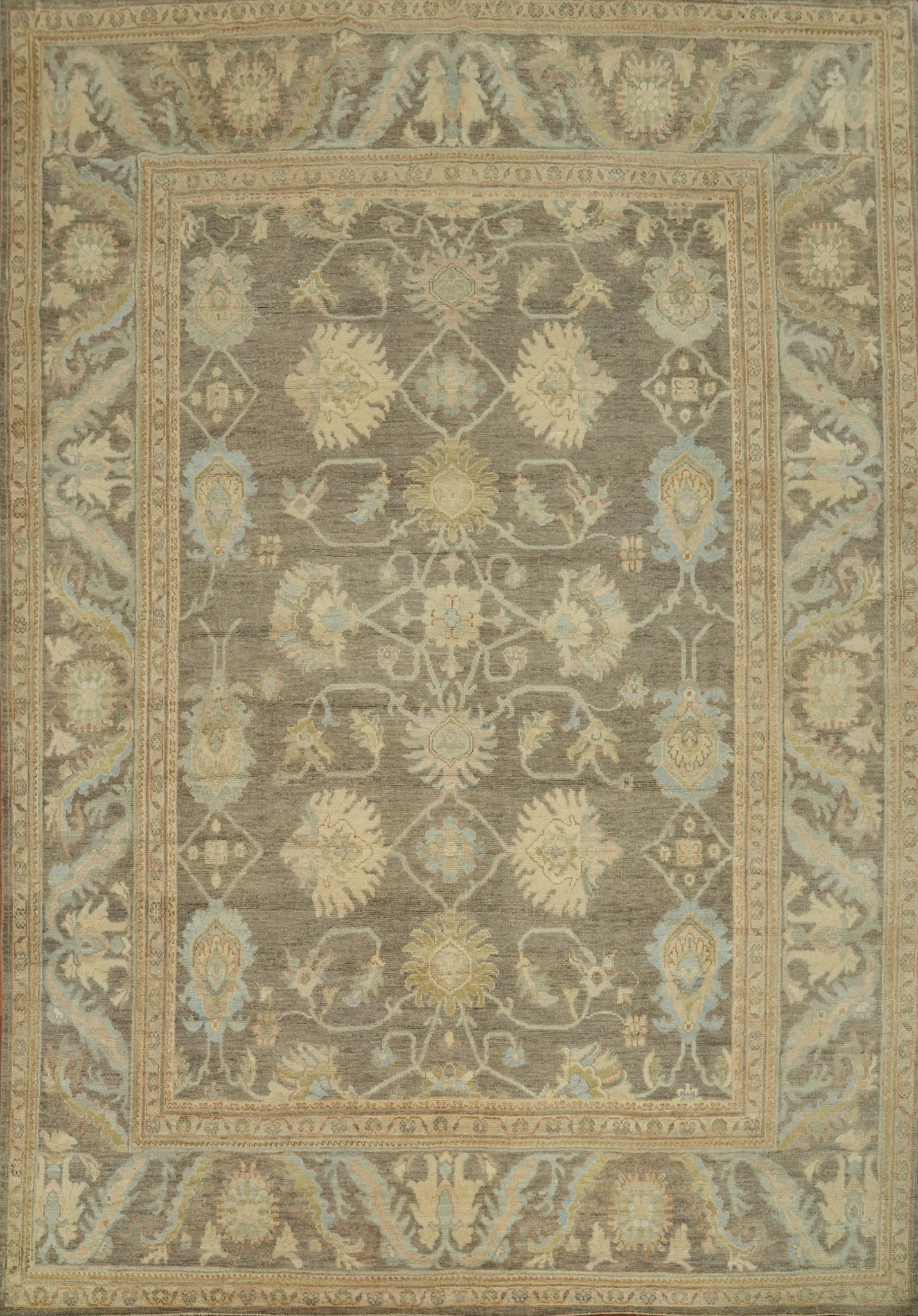 Vegetable Dye Wool Oushak Turkish Area Rug 10x12