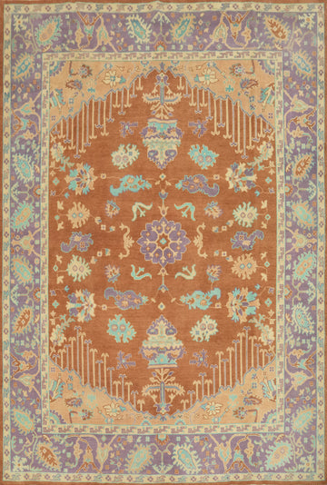 Vegetable Dye Wool Oushak Turkish Area Rug 8x10