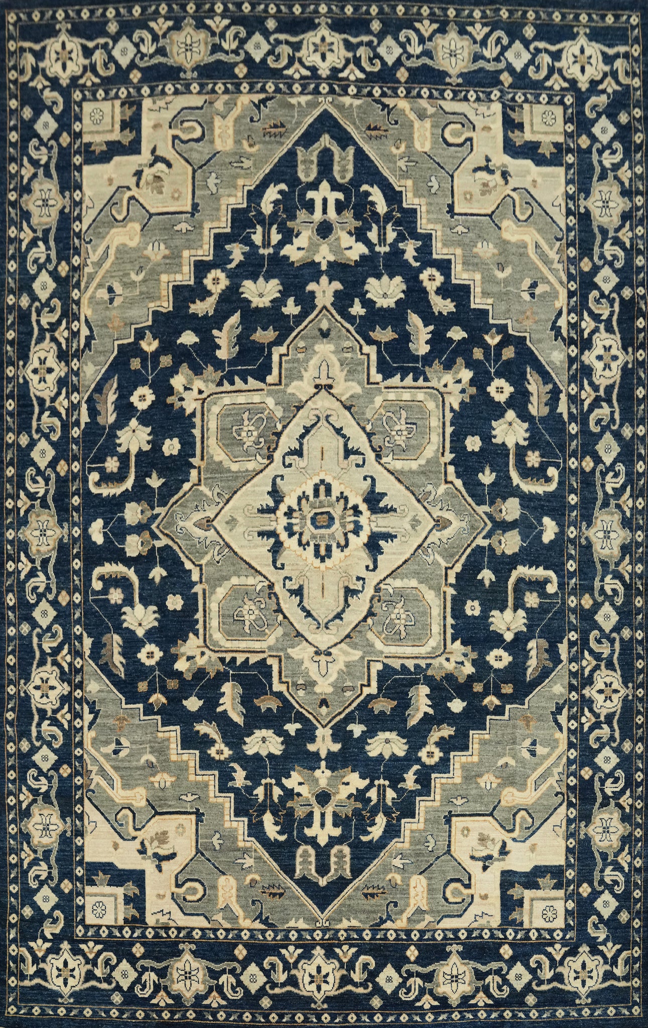 Vegetable Dye Wool Oushak Turkish Area Rug 9x12