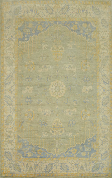 Vegetable Dye Wool Oushak Turkish Area Rug 9x12