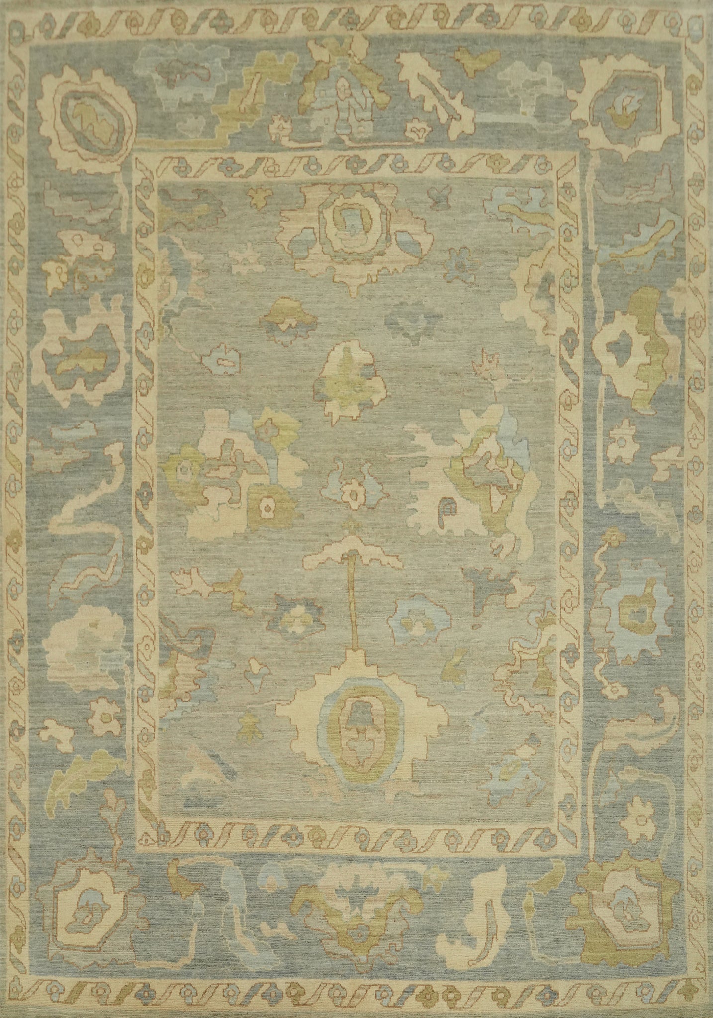 Vegetable Dye Wool Oushak Turkish Area Rug 8x10