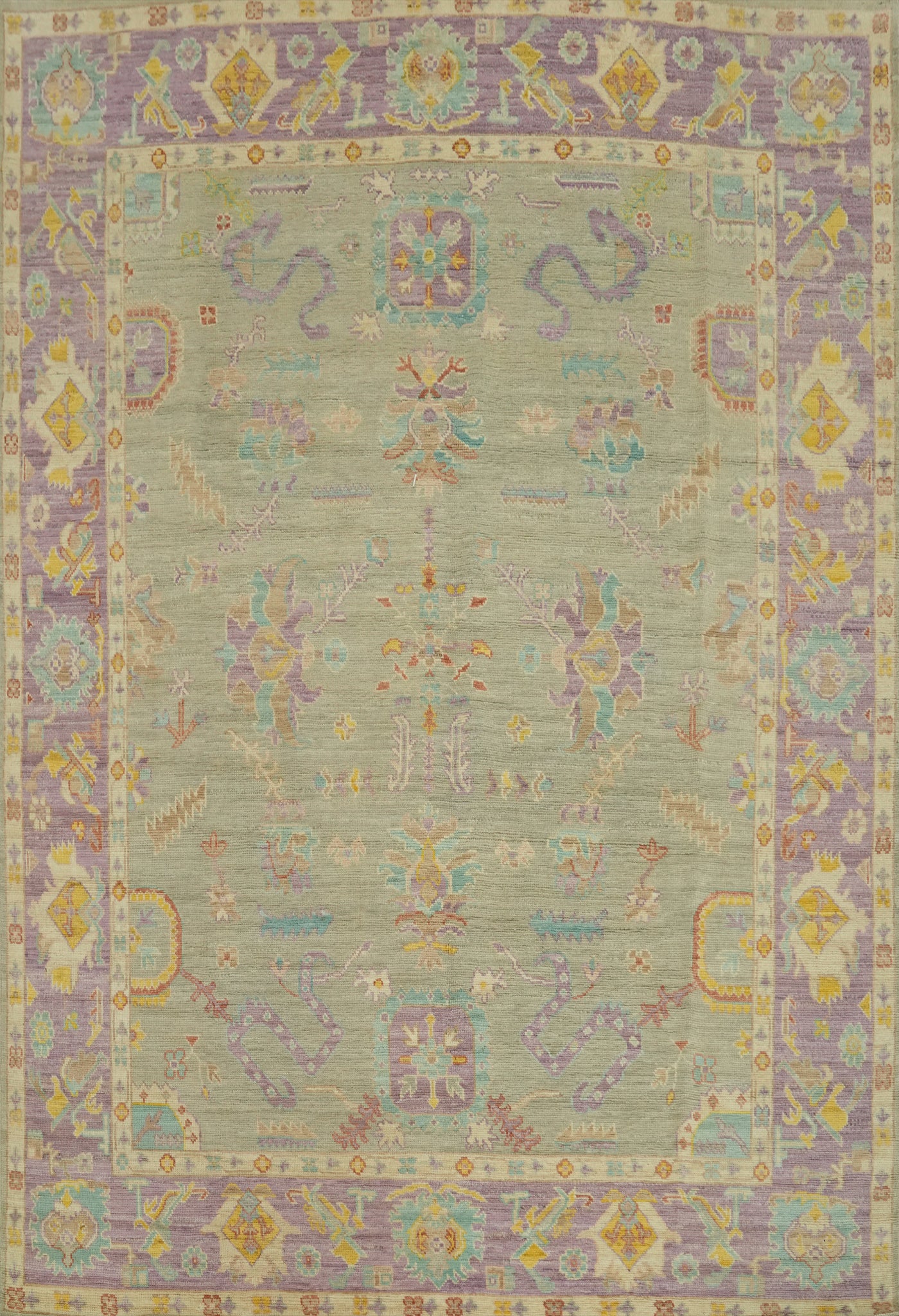 Vegetable Dye Wool Oushak Turkish Area Rug 8x10