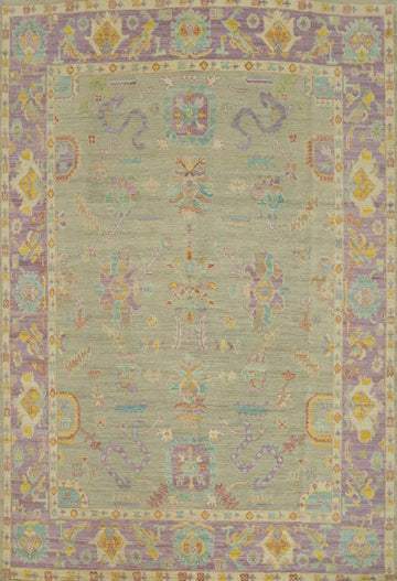 Vegetable Dye Wool Oushak Turkish Area Rug 8x10
