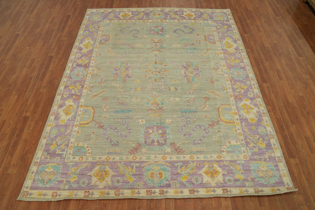 Vegetable Dye Wool Oushak Turkish Area Rug 8x10