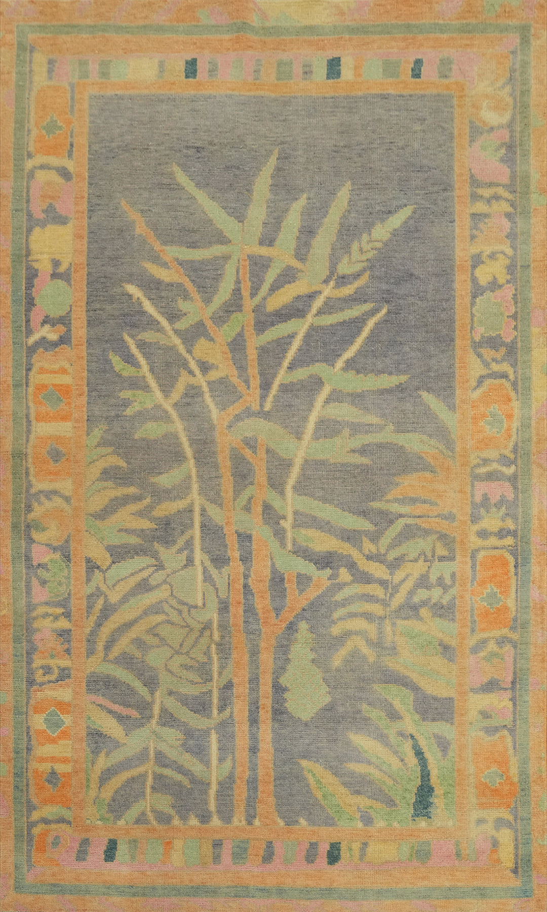Vegetable Dye Wool Oushak Turkish Rug 4x7