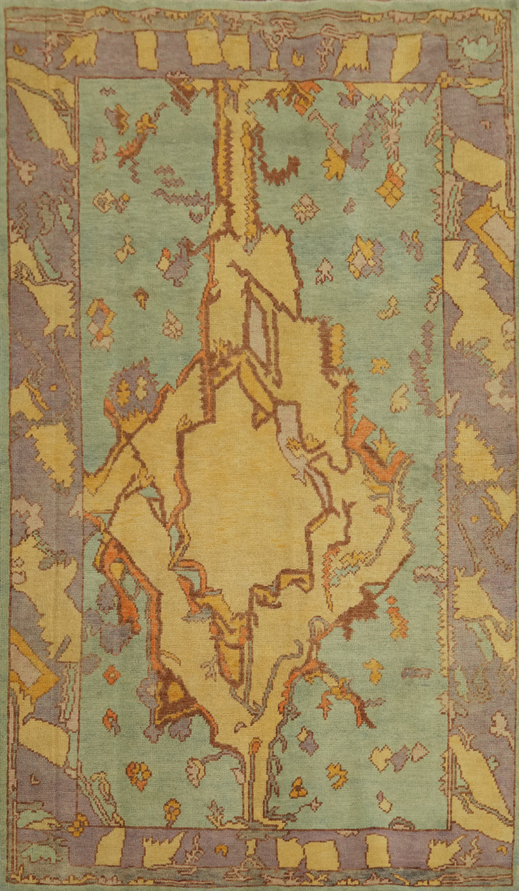 Vegetable Dye Wool Oushak Turkish Rug 4x7