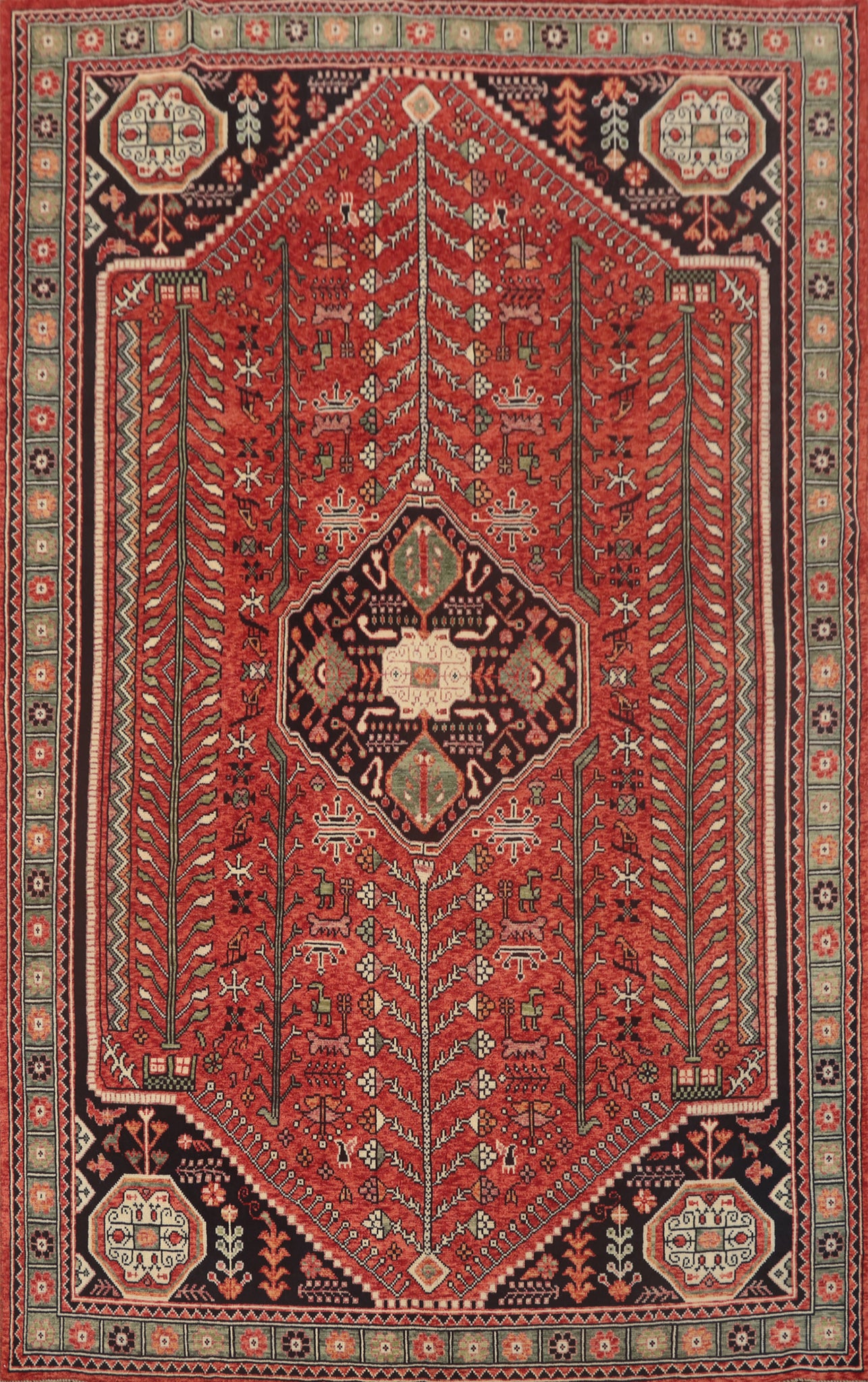Vegetable Dye Shiraz Afghan Area Rug 8x11