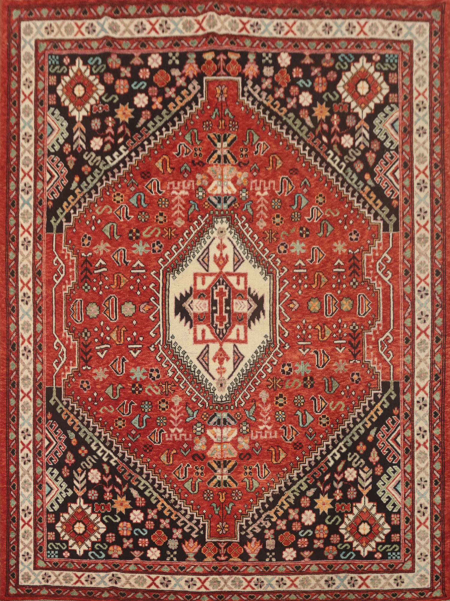 Vegetable Dye Shiraz Afghan Area Rug 8x10